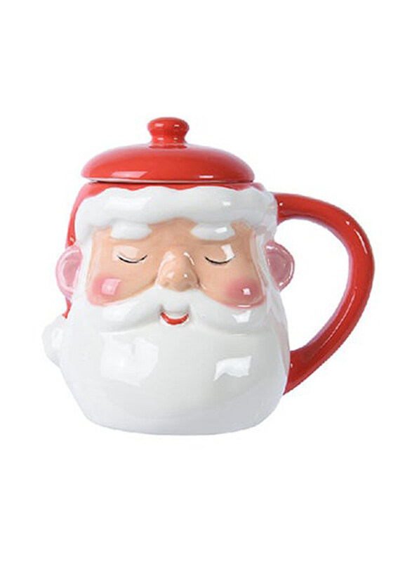 

Kaemingk Decoris Mug Dolomite Santa Shiny Santa Mug with Lid, Red/Black