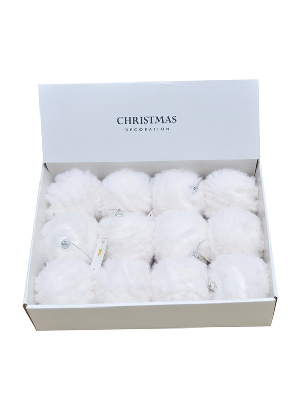 

Homesmiths Xmas Ball Faux Fur, 100mm, White