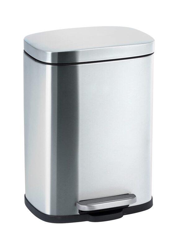 

Wenko Stainless Steel Pedal Bin Leno Easy Close, 5 Liter, Silver