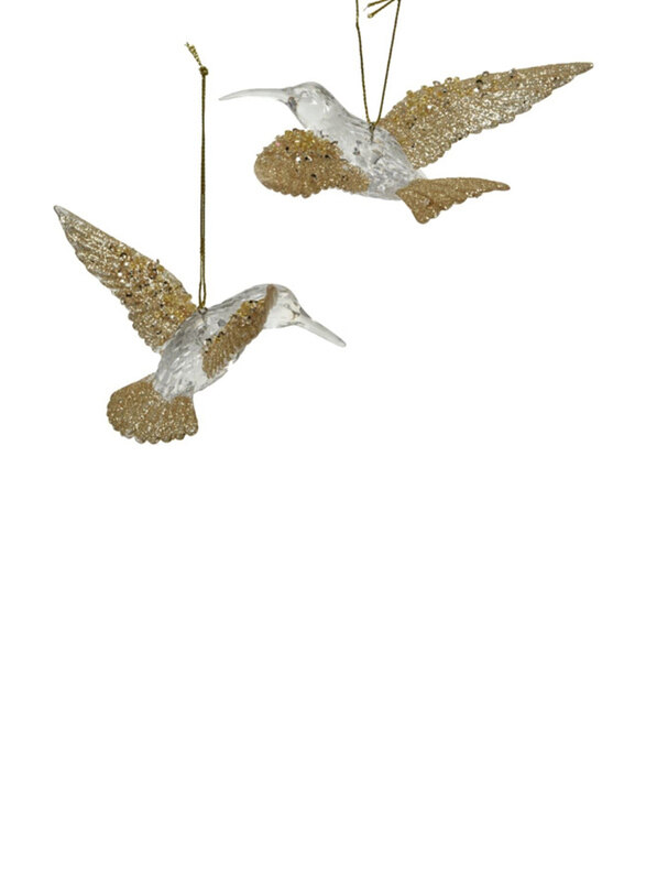 

Kaemingk 1-Piece Hummingbird Plastic Champagne Glitter, Transparent