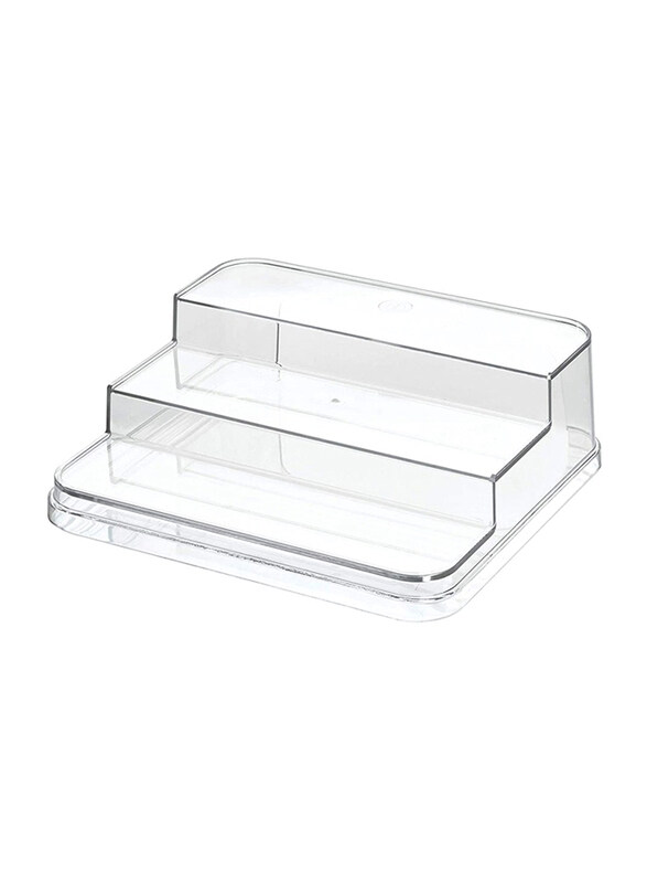 

IDesign 3-Tier Organizer Crisp Plastic Stadium Spice Rack Pantry Cabinet, 9.6 Inch, Clear