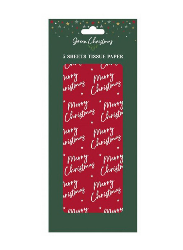 

Rsw Eco Friendly Merry Christmas Decorative Tissue Paper, 5 Sheets, Red