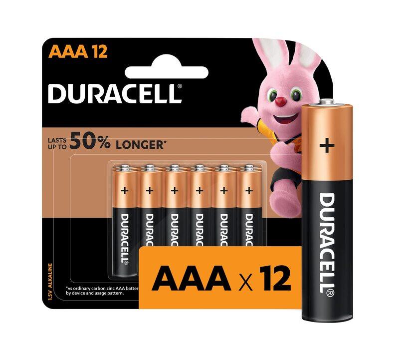 

Duracell AAA 1.5V Alkaline Battery, 12 Piece, Black