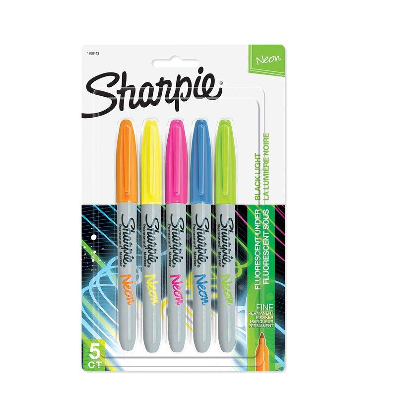 

Sharpie 5-Piece Fine Point Neon Permanent Marker Set, Multicolour