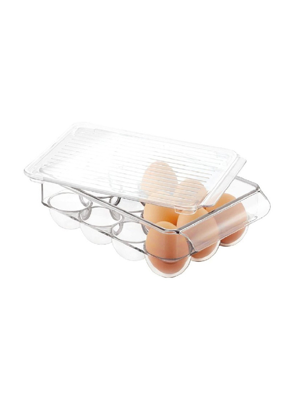 IDesign Plastic Fridge Bins Egg Holder, Small, Clear