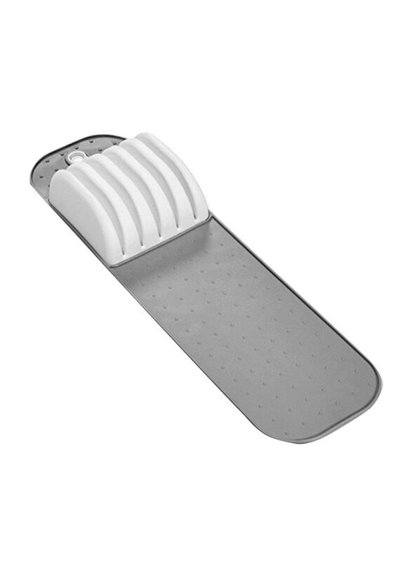 

Madesmart In-Drawer Knife Mat, Small, White/Grey