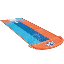 Bestway H2Ogo Slide Triple, For Having Fun 3 Kids At A Time, With A Ramp And Sprinklers All Around, With Repair Patch. 488Cm