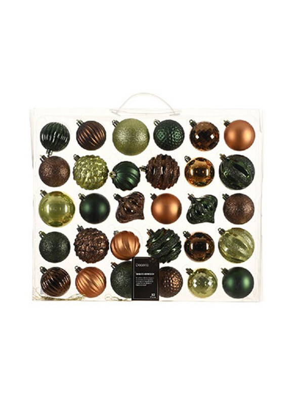 

Kaemingk Matt & Glitter Mix Decoris Mix Shatterproof Baubles Shiny Set, 21394