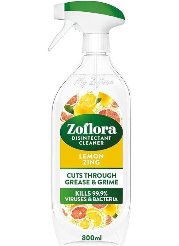 

Zoflora 800 ml, Multi-purpose Concentrated Disinfectant All Surface Cleaner-Floor Cleaner-Effective against bacteria & Viruses-Long Lasting Lemon Zing
