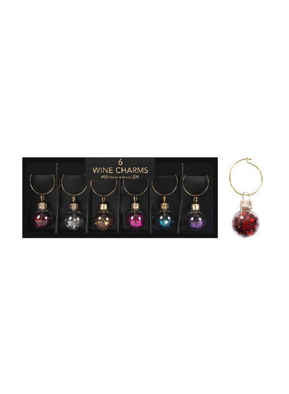 

RSW 6 Multi Star Baubles Wine Charms, 6 Pieces, Multicolour