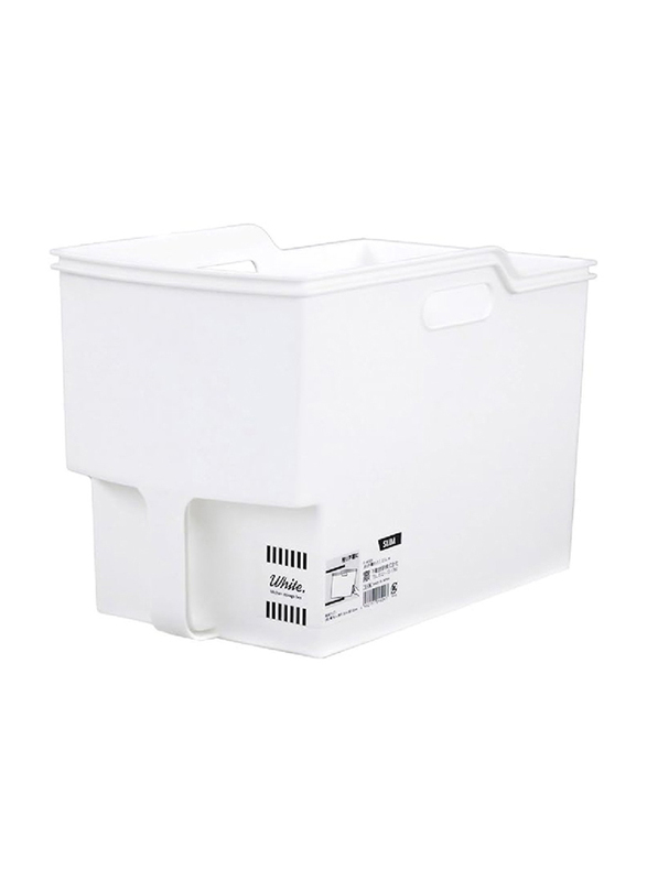 Inomata Plastic Slim Storage Box, White