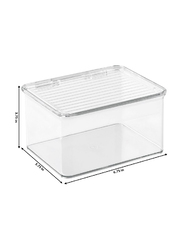 IDesign Kitchen Bins Bpa-Free Plastic Stackable Organizer Box With Lid, 3.75 Inch, Clear