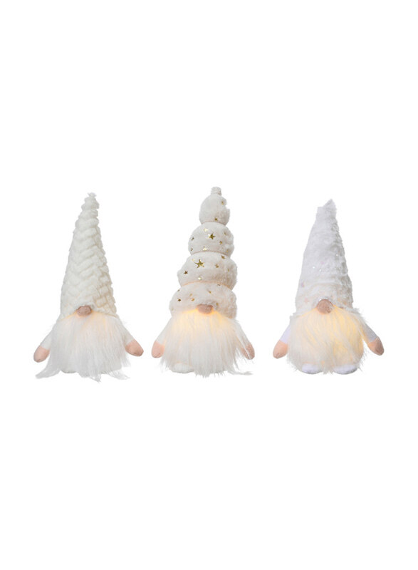 

Kaemingk Polyester Micro Led Gnome Steady, 32cm, Assorted, White