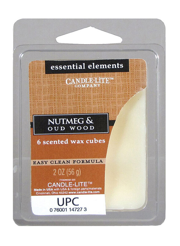 

Candle Lite Essential Wax Cube Nutmeg & Oud Wood, 56 g, Brown