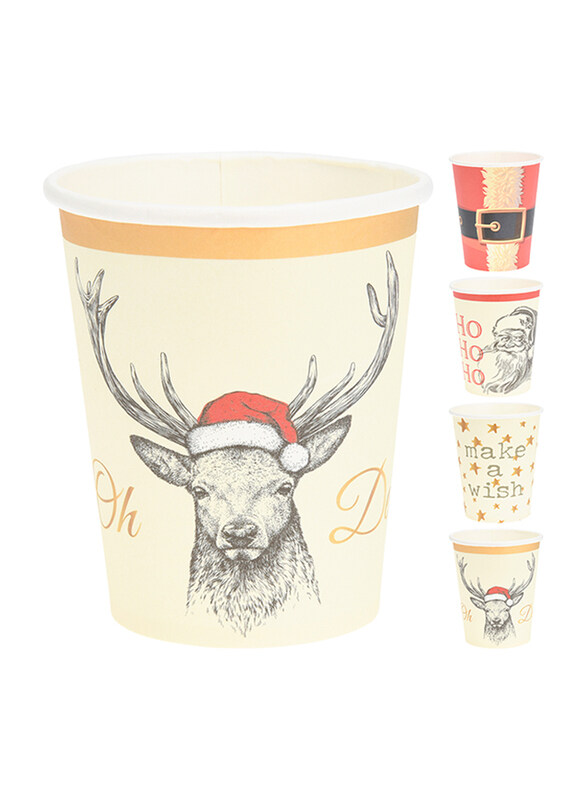 

Homesmiths 10-Piece Christmas Paper Cup Assorted Design, CY5654750, Multicolor