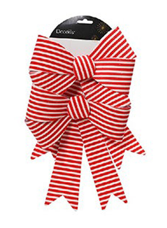 

Kaemingk Decoris Bow Polyester Stripes, Red/White
