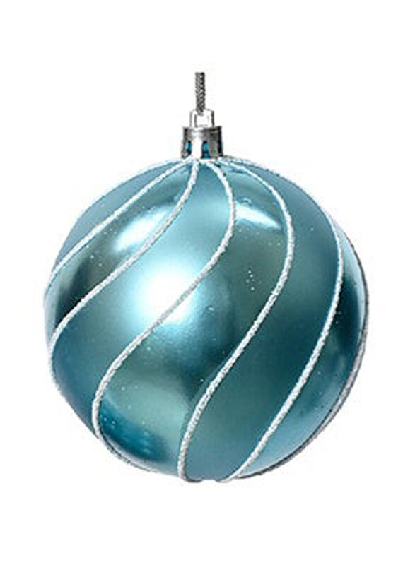 

Kaemingk Decoris Bauble On Wire Shatterproof Matt Glitter & Lacquer, Blue