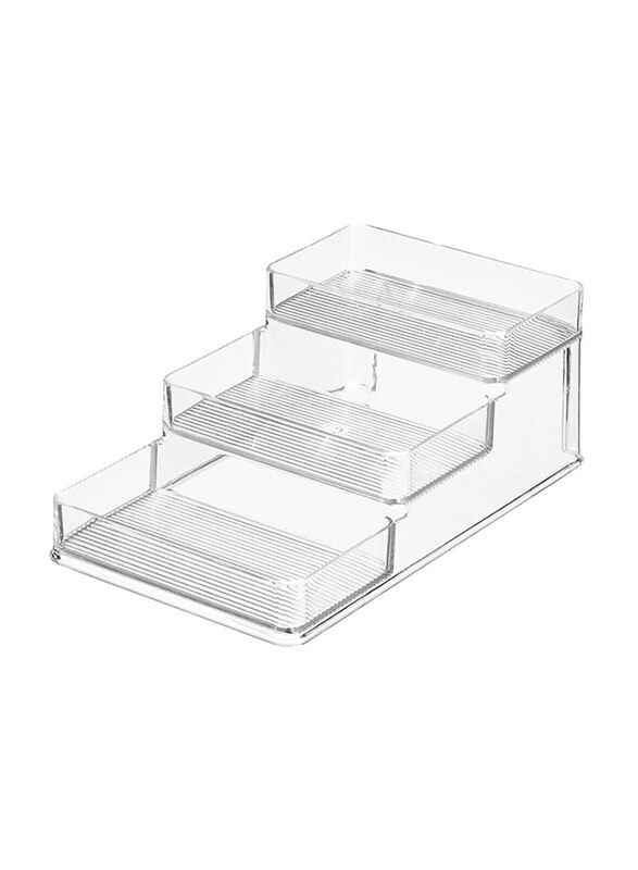 

IDesign Linus Herb Rack Cupboard Spice Rack Ideal for Jars and Cans, Medium, Clear