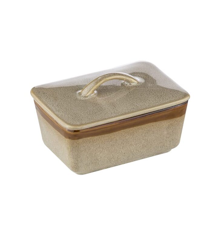 

Ladelle Rectangle Haven Butter Dish, 14 x 9.5 x 9cm, Beige/Brown