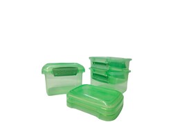 Sistema 400ml Rectangular Lunch Box Pack (3-Pack)  Green, Lunch on-the-Go ,BPA-Free.