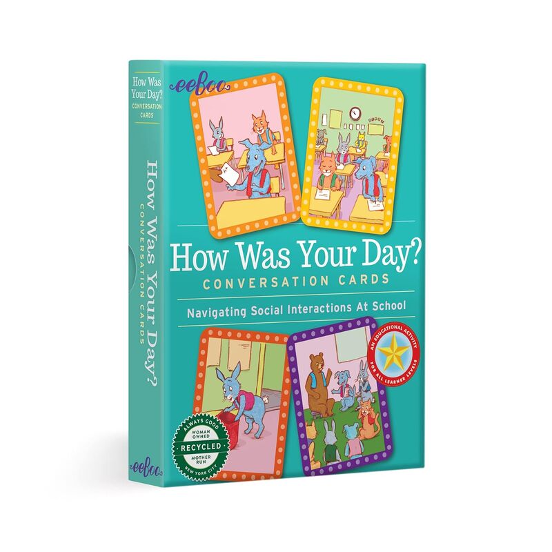 eeBoo How Was Your Day? Conversation Cards for Education and fun to play for kids.