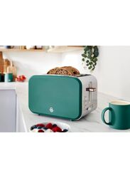 Swan ST14610BLUN Nordic 2-Slice Toaster with Defost/Reheat/Cancle Functions, Cord Storage, 900W, Blue