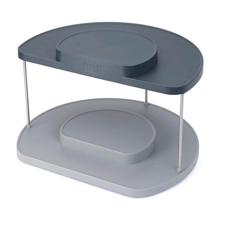 

Joseph Joseph Large Cupboard Store 2 Tier Rotating Cabinet Organizer, 85196, Grey