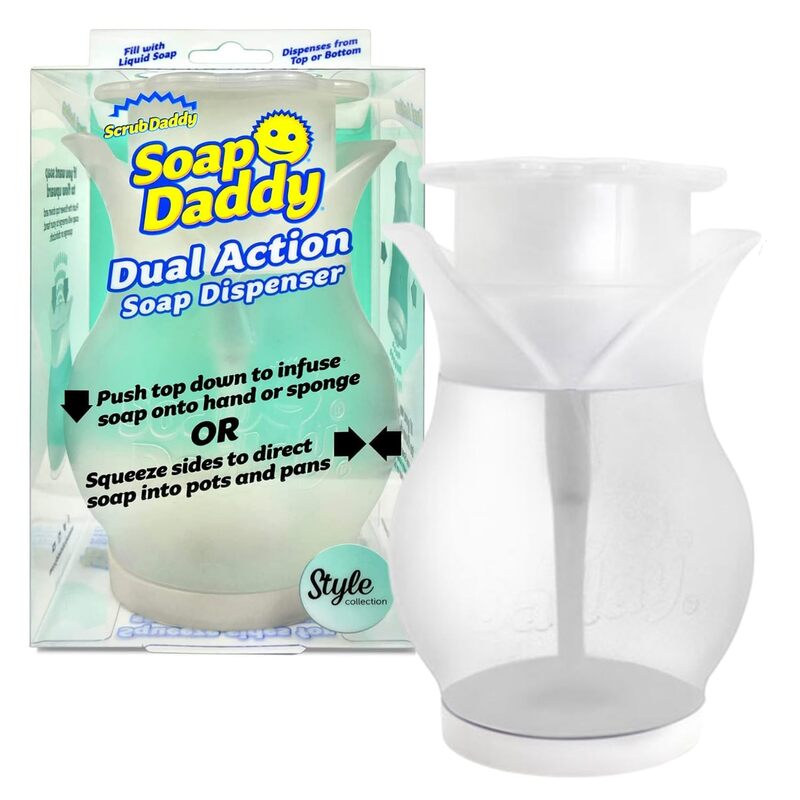 Scrub Daddy Dual Action Soap Dispenser, White