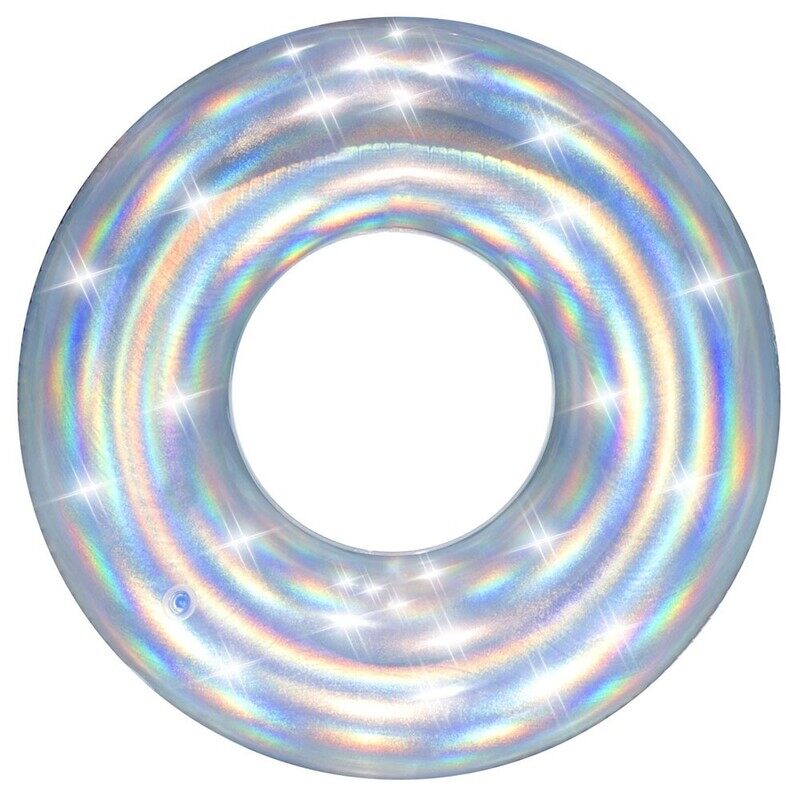 

Bestway Swim Ring Iridescent, Designed For Swimmer Aged 10+, Aristic And Colorful Iridescent Graphics,Heavy Duty Handles, Easy To Inflate/Deflate 107