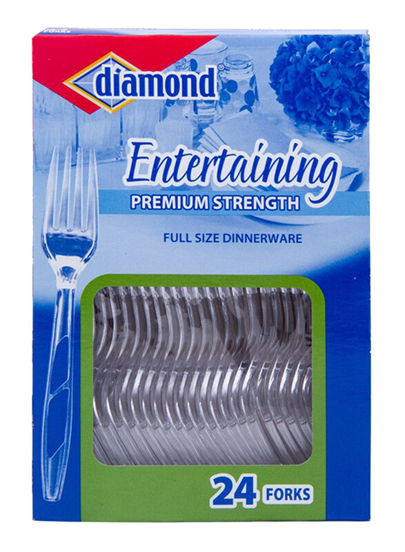 

Diamond Vision 24-Piece Plastic Fork Set, Clear