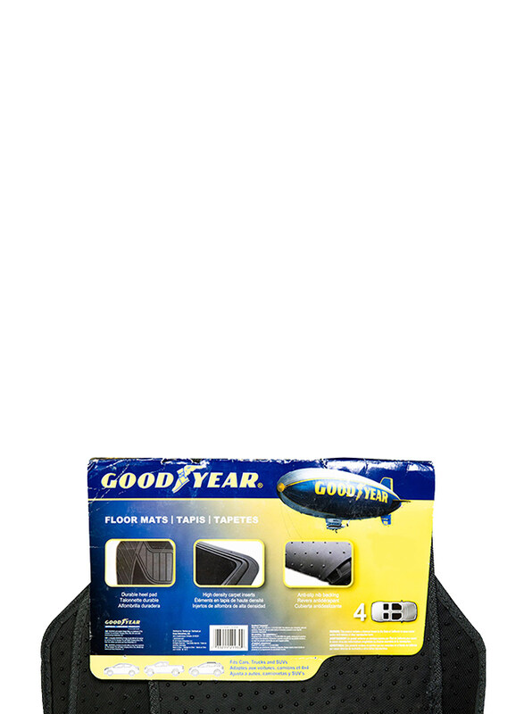 

Goodyear Rubber Carpet Flat Mat, Black, 4 Pieces