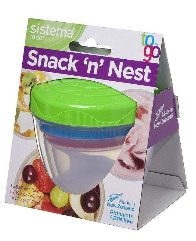 

Sistema Plastic Snack N Nest To Go Container, 3 Piece, Multicolour