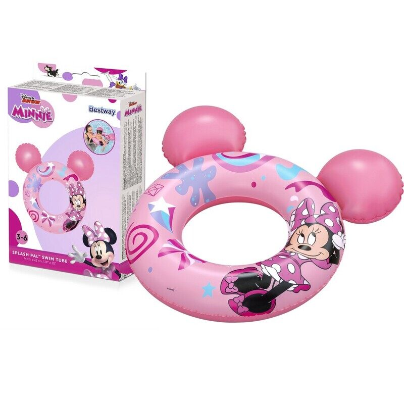 

Bestway Swim Ring Minnie Mouse, Made With A Durable Pvc Material Intended For Kids Aged 3-6 Years. 74X76Cm