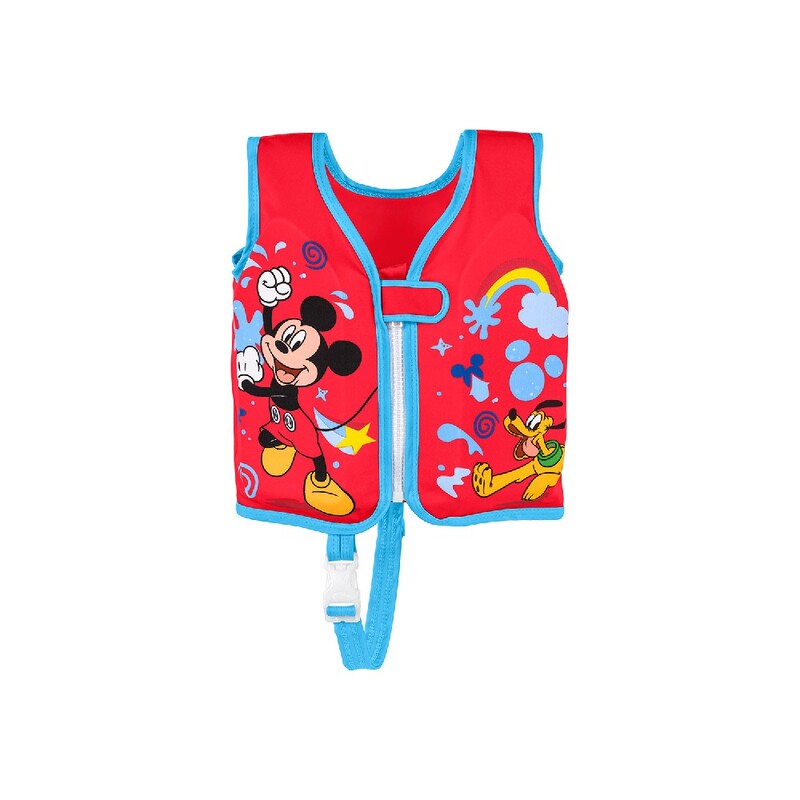 Bestway Mickey&Friends Swim Safe Jacket For Kids Aged 3-6 Years, Confortable Textile And Foam Padding, Adjustable Straps And Buckles Clip Closure.  51Cm S/M