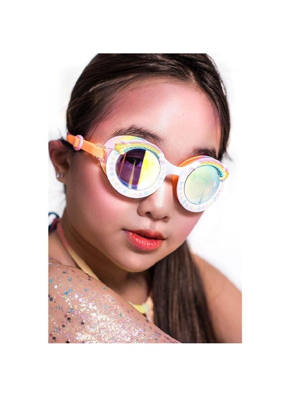 Bling2o Rainbow Good Vibes Kids Swim Goggles Age +3, 100% silicone I latex-free I With uv protection I Anti-fog I with adjustable nose piece I comes with hard protective case.