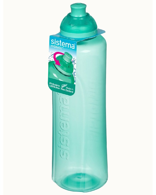 

Sistema 480ML Helix Squeeze Bottle for school, sports & on the go, comes with Twist ‘n’ Sip lid, easy grip shape, Leak proof, Impact Resistant. Dishwa