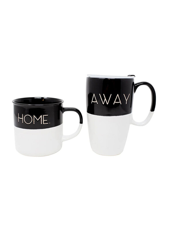 

Boston Warehouse 2-Piece 18oz Stoneware Travel Mug Home Set, 31776, Multicolour