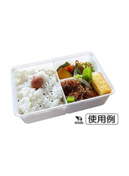 Inomata Hokan-sho Plastic 3 Compartments Food Container, White