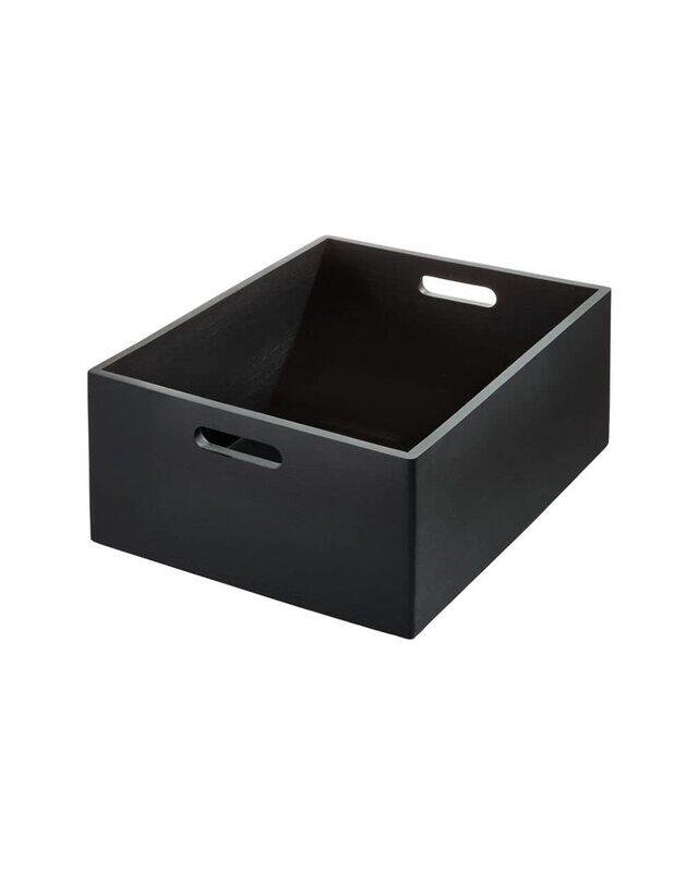 

‎the Home Edit The Home Edit Wooden Bin, 15 x 18 x 8 Inch, Extra Large, Matt Black