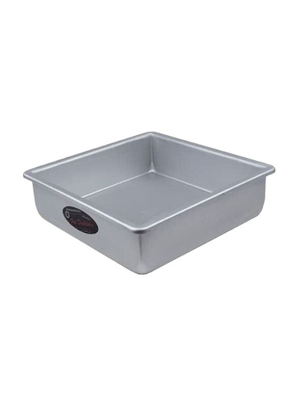 

Fat Daddio'S 10 inch Square Cake Pan with Solid Bottom, 25.4x25.4x7.62 cm, Grey