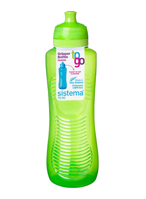 

Sistema 800ml Twist 'N' Sip Gripper Plastic Water Bottle, Green