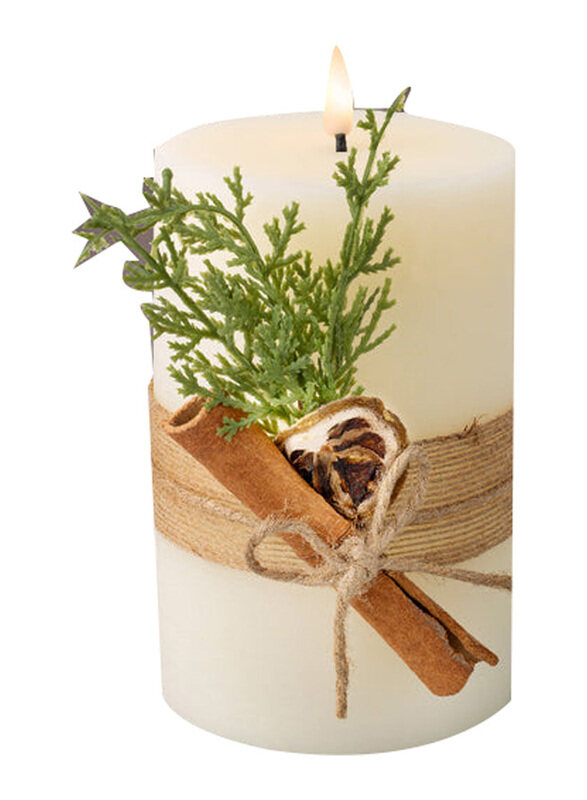 

Kaemingk LED Wick Wax Leaf's Decoration Candle, 18cm, Cream