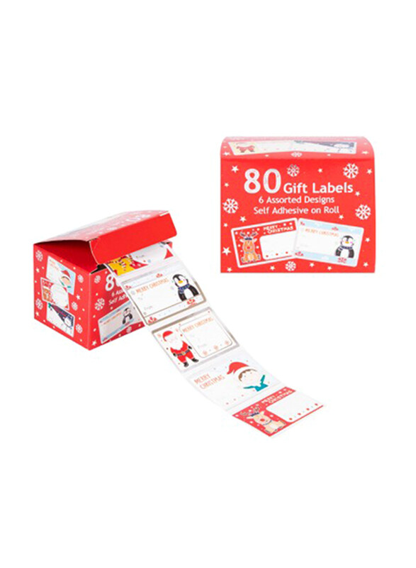 

Rsw Christmas Cute Labels, 80 Labels, Red