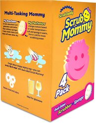 Scrub Daddy Dual Sided Sponge and Scrubber, 4 Pieces, Pink