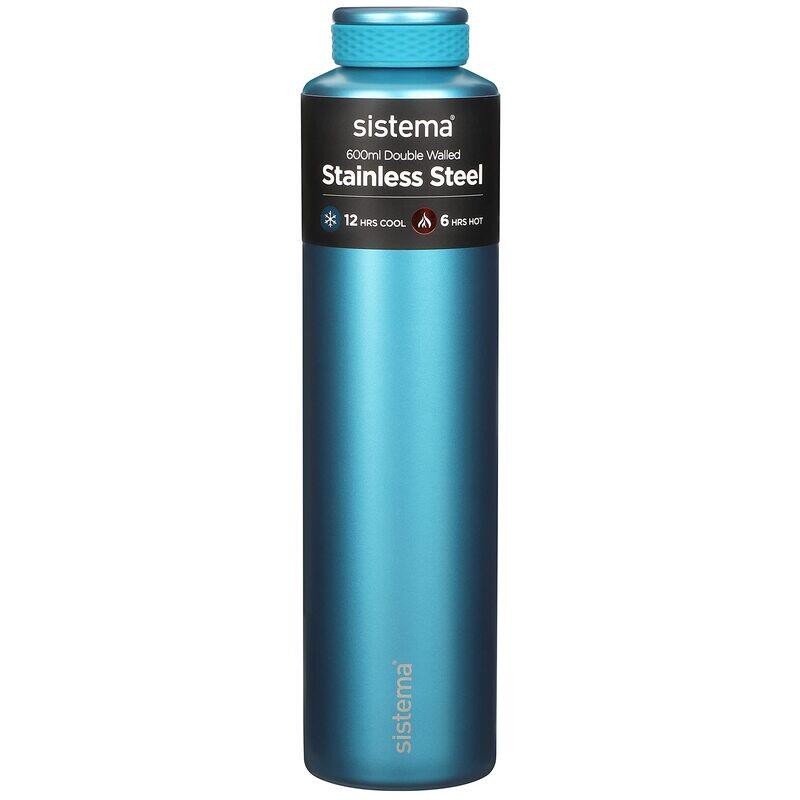 

Sistema 600ml Hydrate Stainless Steel Water Bottle, Assorted Colour