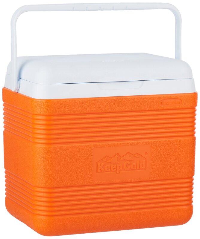 

Cosmoplast Keep Cold Plastic Cooler Icebox Deluxe, 18 Liters, Orange