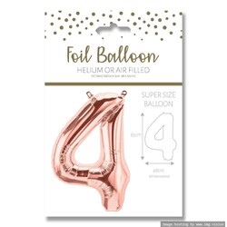 Ballunar Number 4 Gore Gold Foil Balloon 65cm - Perfect Party Decor for Celebrations and Milestones