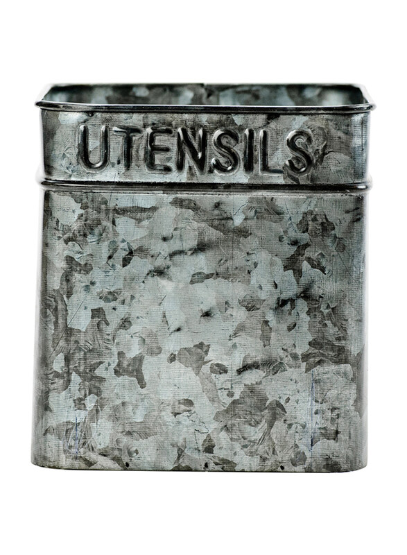

Boston Warehouse Galvanized Utensil Holder, 7-inch, Grey