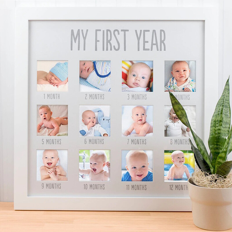 

Pearhead My First Year Photo Frame, White