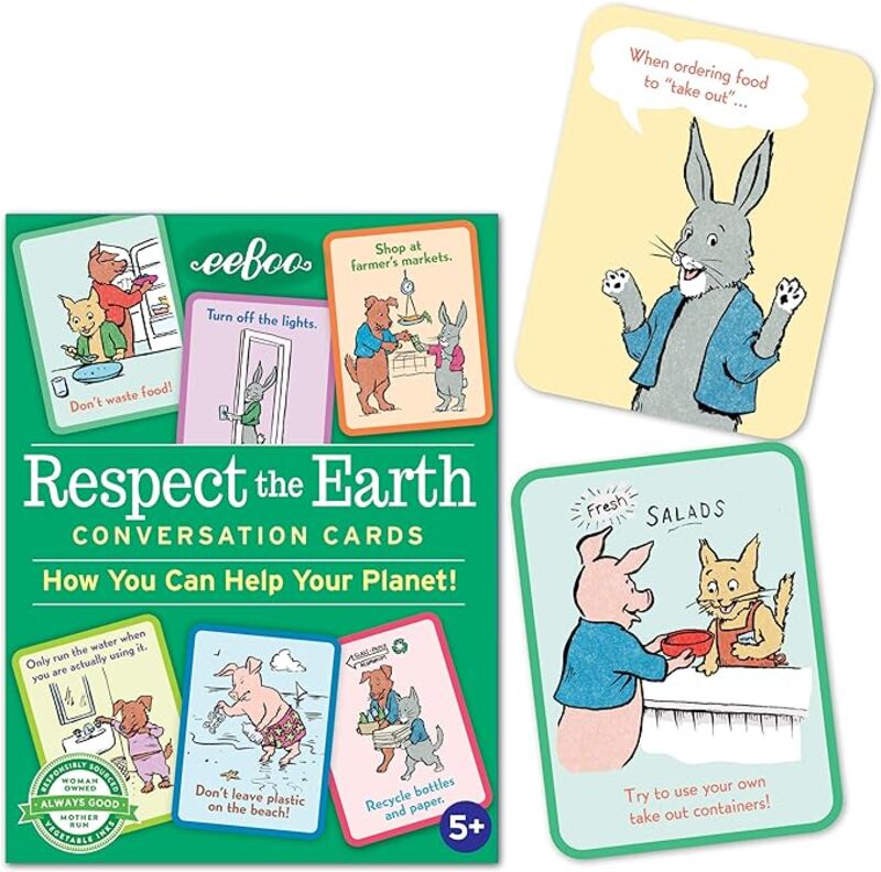 eeBoo: Respect The Earth Conversation and Educational Flash Cards, Helps Children Cultivate Kind Behavior, Responsibilities, and Respect for Others and The Planet we Live on, for Ages 5 and up